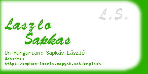 laszlo sapkas business card